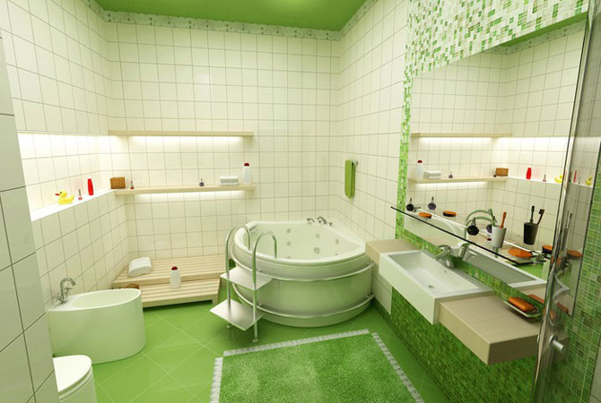 дизайн ванной комнаты с овальной ванной