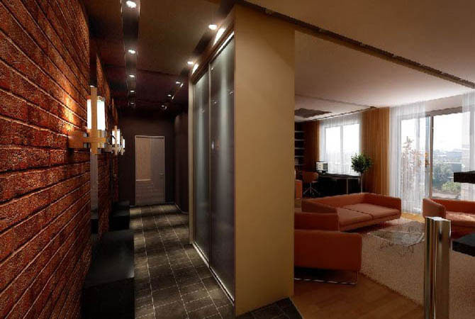 интерьер однокомнатных квартир с двумя уровнями