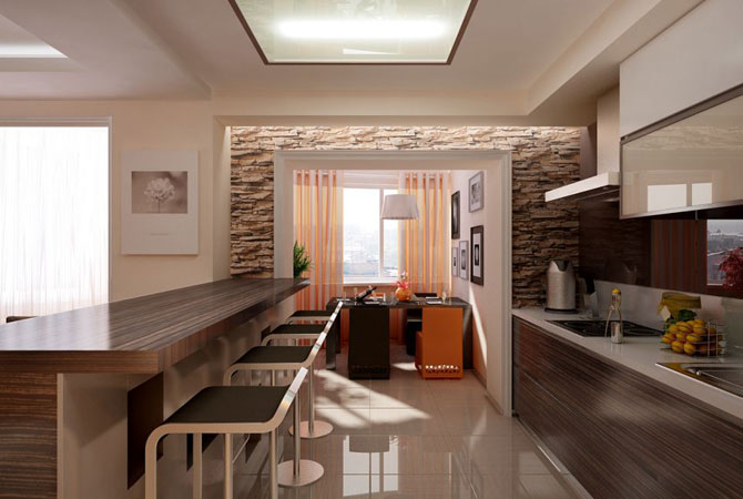 использование искусственного камня в дизайне комнаты квартиры